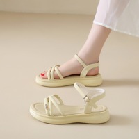 Sandales de plage Paw-Step Roman pour femme, nouvelle collection été 2025, style féerique, fermeture à boucle solide, semelle souple anti-fatigue, doublure en PU, bout en caoutchouc