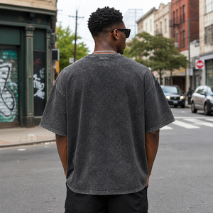 T-shirts pour hommes vintage délavés à l'acide de haute qualité, imprimé lettres audacieuses, manches courtes, streetwear, tee-shirt Y2K, fournisseur de vêtements urbains en gros - Product Image 2