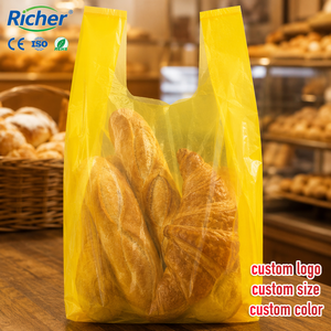 Bolsas de Plástico Transparentes de PE para Camisetas, Ligeras, con Asa, Portátiles, para Compras, Paquete a Granel, Venta al por Mayor, Cadena de Tiendas de Conveniencia - Product Image 1