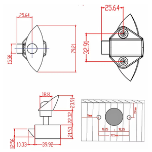 Serratura a pulsante senza chiave per ante di armadietti da <span class=keywords><strong>roulotte</strong></span>, serratura a mezzaluna per mobili marini e cassetti di camper - Product Image 5