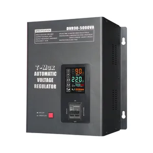 Black 5KW automatic voltage stabilizer phase 1 voltage regulator 5kva relay type AVRwith LED display