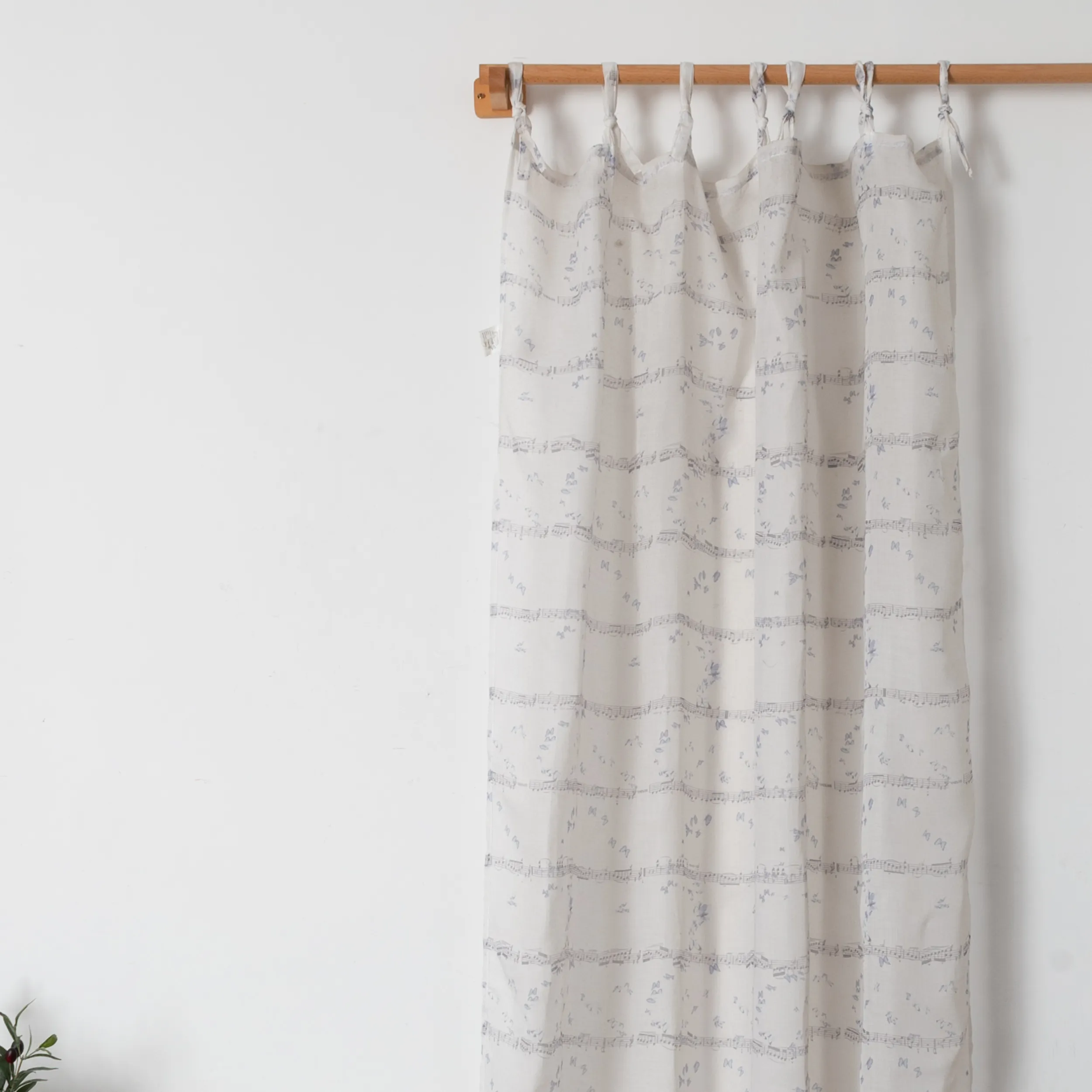 Factory Outlet Blue Natural Linen Curtains Shading Material Fabric For The Bedroom