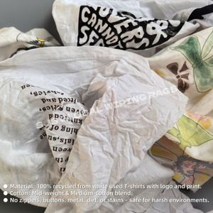 ผ้าเช็ดทำความสะอาดผ้าฝ้ายคุณภาพสูง 25 ปอนด์ แบบประหยัด ผ้าเช็ดเสื้อยืดพิมพ์ลายสีขาว ผ้าฝ้ายสีขาว - Product Image 4