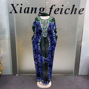 Nuovo Stile 2026 Primavera Estate Autunno Abito da Festa in Cotone per Donna, Vestito Etnico Africano Ankara Stampato con Diamanti, Stile Boubou Casual e Comodo - Product Image 6