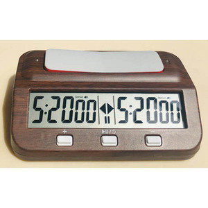 Horloge d'échecs numérique de base en grain de <span class=keywords><strong>bois</strong></span> et minuterie d'échecs avec bonus et retard très utile et de grande qualité - Product Image 1