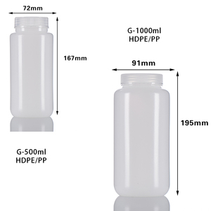 Phòng thí nghiệm lớp <span class=keywords><strong>polypropylene</strong></span> rộng miệng 100ml 250ml 500ml 1000ml HDPE Thuốc thử chai - Product Image 2