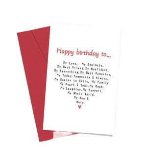 Nuevos productos Tarjeta de <span class=keywords><strong>cumpleaños</strong></span> romántica <span class=keywords><strong>para</strong></span> <span class=keywords><strong>novio</strong></span> Esposo Esposa Novia Enviar Feliz <span class=keywords><strong>cumpleaños</strong></span> a <span class=keywords><strong>mi</strong></span> único - Product Image 1
