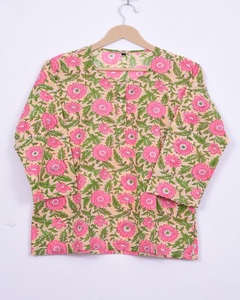 Conjunto de Pijama para Mujer al por Mayor, Hecho a Mano, con Blusa de Manga Larga y Pantalones con Cintura Elástica, Ropa de Dormir y para Estar en Casa, 100% Algodón Tejido - Product Image 5