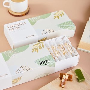 Cá Nhân Tùy Chỉnh In Ấn Sinh Thái Thân Thiện Với Cookie Dễ Thương Trượt Các Tông Màu Trắng Trứng Lòng Đỏ Puff Biscuit Hộp Với Tay Áo - Product Image 1