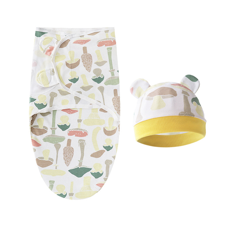 Mushroom-swaddle blanket + hat