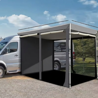 Auvent de voiture rétractable robuste, protection UV50+ en tissu Ripstop 420D, auvent tout-terrain pour SUV et camping-car, tente latérale professionnelle toutes saisons pour véhicule