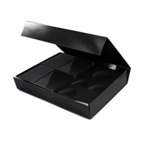 Boîte cadeau noire haut de gamme à rabat rigide pour kits de beauté haut de gamme et emballages de marques cosmétiques de luxe