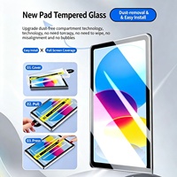 9H 2.5D Gehärtetes Glas Kratzfester Ultradünner Displayschutz Staubentfernung Einfacher Applikator Installationsbox iPad A16 10. 11. Generation