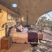 Harga Terbaik Semua Ukuran Tenda Hotel Igloo Geodesik Dome Transparan dengan Penutup Poliester Berlapis PVC Ganda Tahan Air dan Tahan Api