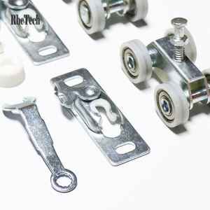 WEKIS Support de porte coulissante à montage supérieur en alliage de zinc avec vis à trois rouleaux en POM, durable, pour extérieur, chambre, cuisine, salon, placard - Product Image 5