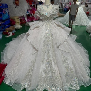 Jxs12 Nouvelles robes de mariée modernes exquises, robes de mariée scintillantes avec perles et paillettes, robe de mariée Jancember - Product Image 4