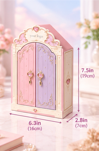 Custom Fairy Tale Castle Gift <b>Box</b> Double Door Heart Shaped <b>Lock</b> Smooth Interior for Keepsakes Collectibles Keepsake <b>Box</b> - Product Image 5