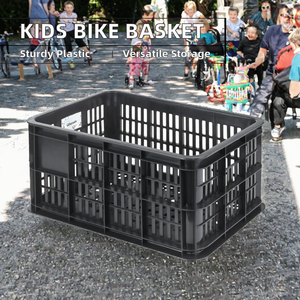 <b>Plastic</b> Bicycle Basket Rear Rack Storage <b>Crate</b> Woven Style Ventilated Carrier for City Bike Mountain Bike Road Bike - Product Image 2