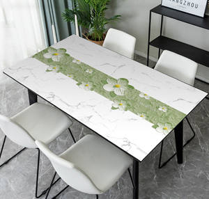 Nappe géométrique en PVC motif tournesol, lavande, fleur de cerisier, motif citron, grille à carreaux pour fête de mariage - Product Image 5