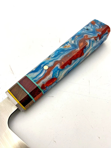 Cuchillo Santoku de grado de Chef hecho a mano con mango de epoxi, grabado personalizado, regalos personalizados para hombres y mujeres, acero inoxidable, madera de grado DIY - Product Image 5