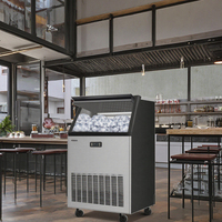 Machine de fabrication de glace commerciale de café 70KG Machine à glaçons automatique en acier inoxydable à usage domestique
