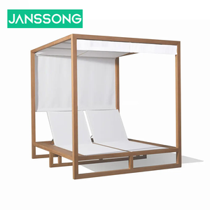 سرير استلقاء للشاطئ عالي الجودة فاخر في الهواء الطلق سرير استلقاء للشاطئ في جميع الأحوال الجوية مع مظلة سرير نهاري مقاوم للماء للحديقة أو استخدام المسبح - Product Image 6