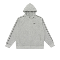 Sweat-shirt à capuche pour homme, modèle lourd, en coton French Terry 420 g/m², avec fermeture éclair