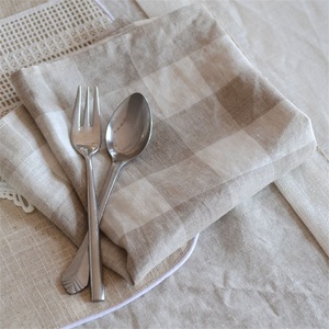Wholesale 45x65cm 45x45cm Plaid Pattern/Solid Color Dinner <strong>Linen</strong> Flax Napkins Towel and <strong>Table</strong> <strong>Cloth</strong> - Product Image 1