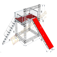 Plateforme de scène portable en alliage d'aluminium 300*300mm, plateforme ronde pour la lutte contre les incendies, pour événements scéniques, concerts, avec motif triangulaire