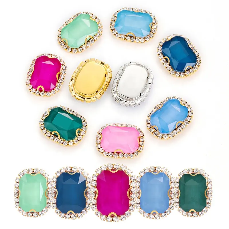 Flat Back Macaron Glass Rhinestones Bulk Wholesale Diamond Sew On Crystals for Jewelry