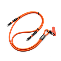 Kabel Pengisi Daya Tali Lanyard Ponsel 1.5M yang Dapat Disesuaikan, Tipe C, Kabel Data Pengisian Cepat C ke C, Anti-Hilang, PD 60w untuk Promosi