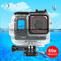 Boîtier sous-marin PULUZ pour Insta360 Ace Pro / Pro 2, étanche jusqu'à 60 m, avec adaptateur de base et vis (transparent)