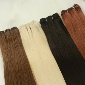 Hot Sale Volume Weft Hair Extensions Human Remy Virgin Cuticle Hair Double Drawn Double Drawn Machine Weft