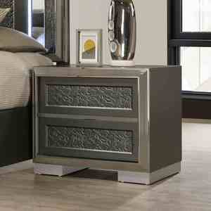 Luxury Contemporary Wood Gold Capped 2-Drawer Apartment Bedroom Nightstand Coffee TV <b>Bedside</b> Table Furniture - Product Image 1