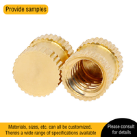 Sisipan Ulir HPB59Brass Heat Staking M2-M6/4-40/6-32/1/4-20 Berulir, Berlapis Seng Kuning-Kromat, Kelas 4.8 6.8, Untuk Pertambangan