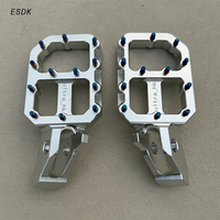 Repose-pieds larges antidérapants CNC pour Surron Ultra Bee & LBX, pédales de repose-pieds DIY à broches remplaçables, pièces de moto tout-terrain noir et argent
