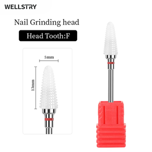 WELLSTRY Embouts de ponceuse à ongles en céramique en forme de cône pour retirer le vernis gel et nettoyer les peaux mortes, fraises électriques pour manucure et pédicure, boîte - Product Image 4