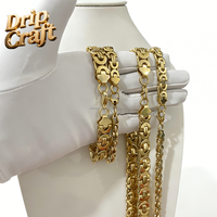 Chaîne à maillons plats Hip Hop en acier inoxydable 306L plaqué or 18 carats brillant, chaîne à maillons en U, style unisexe, vente en gros
