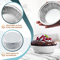 Barquette de cuisson jetable en aluminium côtelé de qualité alimentaire, recyclable, capacité 115 ml, pour la restauration et la livraison de repas