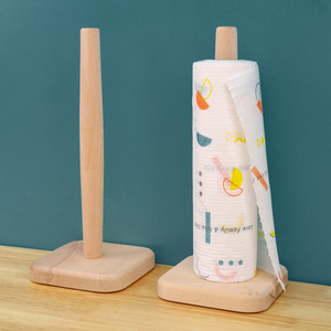 Beech Wood Paper Towel Holder Natural Color Minimalist Design <b>Kitchen</b> <b>Storage</b> Rack - Product Image 2