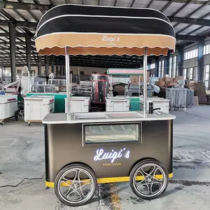 Đẩy Kem Tay Giỏ Hàng Điện Gelato Giỏ Hàng Gelato Đẩy Kem Xe Tải Thực Phẩm Giỏ Bánh Xe