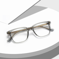 Montura Óptica Clásica Vintage Cuadrada de Acetato Ligera, Moderna, Chic y Minimalista para Mujeres y Hombres, para Uso Diario en la Oficina y el Trabajo