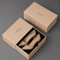 Boîte à chaussures personnalisée avec fenêtre en plastique, boîte cadeau pour chaussures en cuir pour homme, boîte cadeau pour sandales pour femme, emballage en papier avec logo gaufré or