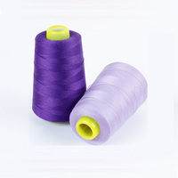 Alta tenacidad de colores negro blanco hilado de poliéster hilo de coser rollo de 40/2 para accesorios de prendas de vestir