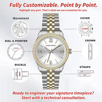 Montre de luxe pour homme, design personnalisable, de haute qualité, en acier inoxydable, verte, de marque