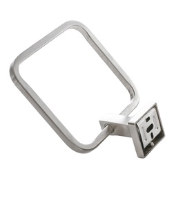 Ensemble de porte-serviettes de salle de bain carré chromé moderne avec porte-papier toilette et anneau porte-serviettes, fixation murale en acier inoxydable - Product Image 2