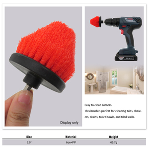 Brosses <span class=keywords><strong>de</strong></span> nettoyage coniques rouges <span class=keywords><strong>de</strong></span> 2,5 pouces, tige <span class=keywords><strong>de</strong></span> 6,35 mm, tête <span class=keywords><strong>de</strong></span> brosse électrique conique pour le nettoyage domestique et automobile - Product Image 5