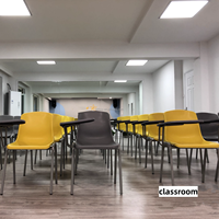 Meubles scolaires en gros, chaises d'étude empilables en plastique pp, chaises de classe avec tablette d'écriture et table, bureau d'étudiant pour adultes