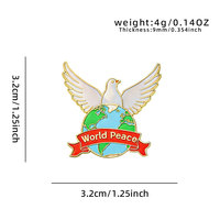 Épingles en émail personnalisées en gros en forme de colombe de la paix, broches en métal Amour & Paix, accessoire sur le thème de la paix mondiale, en stock