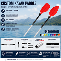 Pagaie portable en alliage d'aluminium à double extrémité, 4 pièces, 71 po/180 cm, 102 po/260 cm, pour kayak, bateau, canoë
